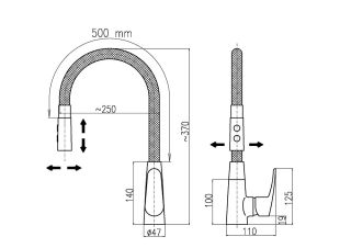 Смеситель для кухни Rav Slezak Amur AM719.5/12C черный хром