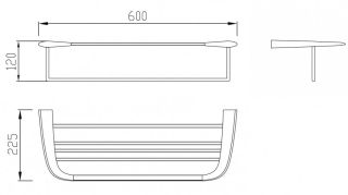 Полка для полотенец ABBER Nord AA1554B 60см чёрный матовый