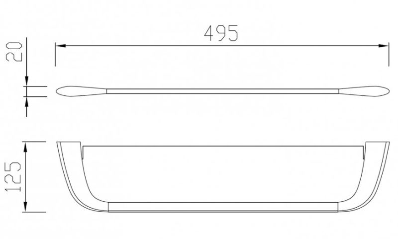 Полка стеклянная ABBER Nord AA1555B 50см чёрный матовый