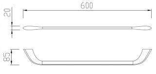 Полотенцедержатель ABBER Nord AA1552B 60см чёрный матовый