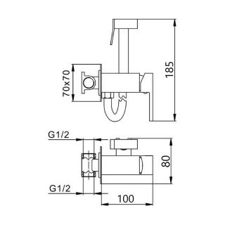 Гигиенический душ со смесителем Maretti Umbria Black UMB30RV67, черный