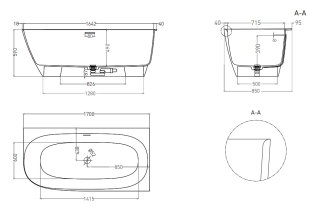 Ванна из искусственного камня Salini Sofia Corner R S-Sense 102514GRF 170x85см RAL полностью