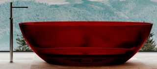 Прозрачная ванна ABBER Kristall AT9702Rubin из полиэфирной смолы 180x85см красный
