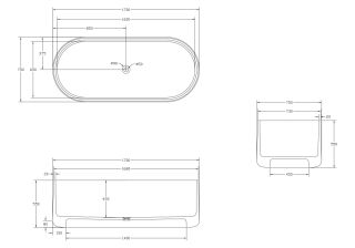 Прозрачная ванна ABBER Kristall AT9708Aquamarin из полиэфирной смолы 170x75см бирюзовый