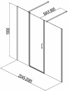 Душевая дверь Aquanet Cinetic AE12-N-120H190U-CT + AE12-F-90H190U-CT 254244 210 см стекло прозрачное профиль хром