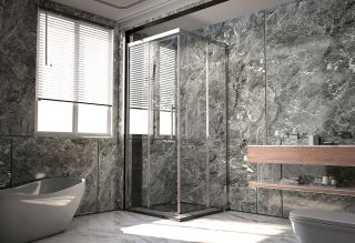 Боковая панель Veconi Premium Trento SP-40CH, 900х2000, хром, стекло прозрачное