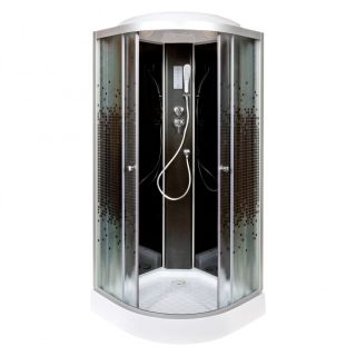 Душевая кабина Deto L 809 с электрикой BLACK 90х90х215 см