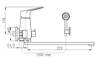 Смеситель для ванны Rav Slezak Victoria VI253.5/1 хром