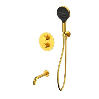 Термостатический смеситель для ванны и душа WHITECROSS Y YSET10TOPGLB брашированное золото