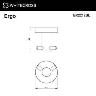 Крючок двойной WHITECROSS Ergo ER2212NIB брашированный никель