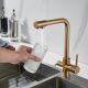 Смеситель для кухни Shevanik S328G с подключением фильтра золотой сатин