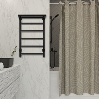 Полотенцесушитель электрический Indigo Forma LEF80-50BRRt с полкой 80x50 см чёрный муар