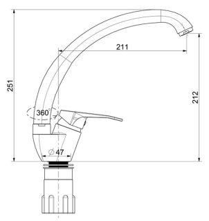 Смеситель для кухни Splenka S202.41.06 чёрный