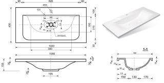 Раковина Эстет Бали ФР-00001663 100см белый