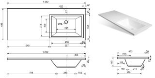 Раковина над стиральной машиной Эстет Даллас ФР-00001528 П 120см белый
