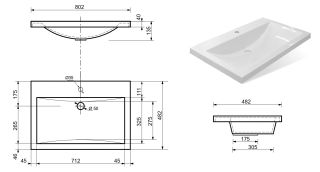 Раковина Эстет Монако ФР-00002611 80см белый