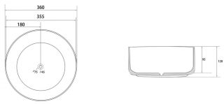 Раковина ABBER Bequem AC2108MS 36см серебро матовое