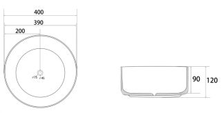 Раковина ABBER Bequem AC2109BG 40см чёрный/золото матовое