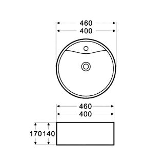 Раковина накладная Azario 46х46х17 фаянс, цвет Белый (AZ3018SP)
