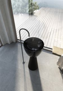 Напольная раковина ABBER Kristall AT2703Onyx-Black 45см чёрный/чёрный матовый