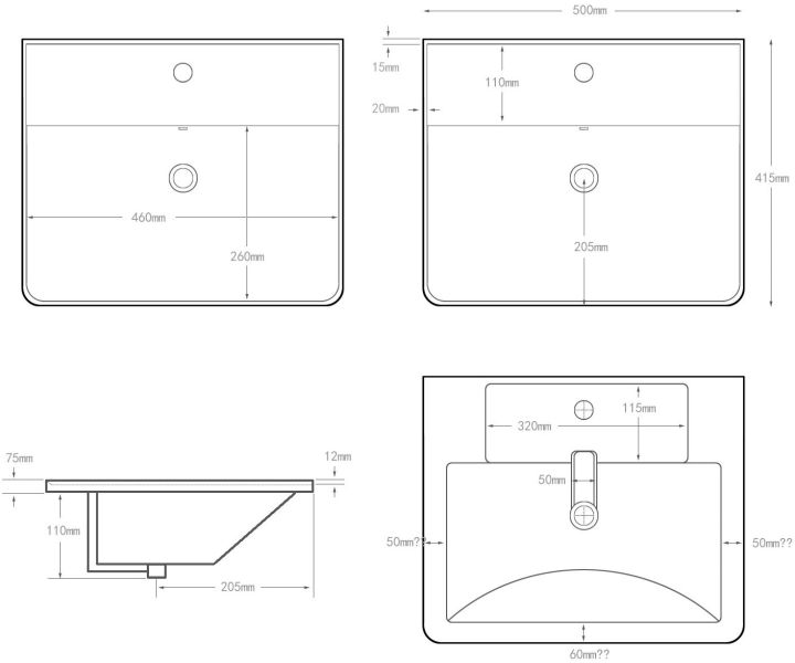Раковина Aquanet Ирис 301802 50 см белый