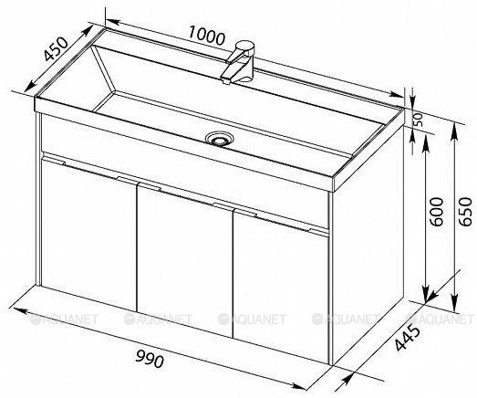 Раковина Aquanet Орлеан 179392 100 см
