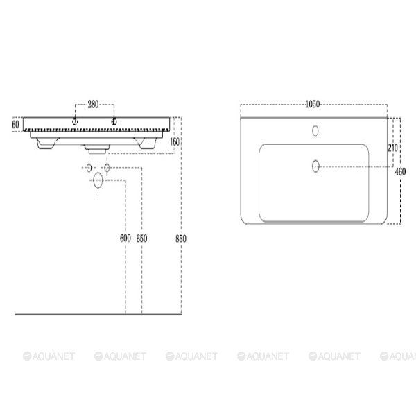 Раковина для тумбы Sanovit Luxury 105 11105-KL