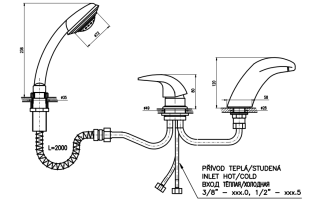 Смеситель на борт ванны Rav Slezak Dunaj D471.5Y хром