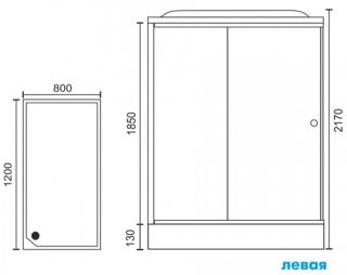 Душевая кабина Royal Bath HP левая стекло белое/прозрачное 120x80см RB8120HP7-WT-L
