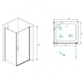 Душевой уголок RGW LE-34 600х1200х1950