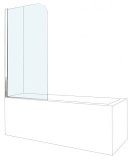 Шторка на ванну Berges River 80см хром 065001