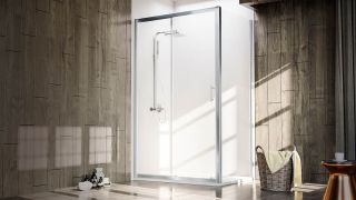 Душевой уголок Veconi Rovigo RV-072, 1100х700х1900 хром, стекло прозрачное