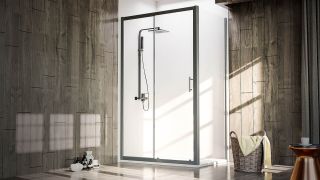 Душевой уголок Veconi Rovigo RV-072B, 1500х1000х1900 черный, стекло прозрачное