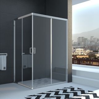Душевой уголок Veconi Rovigo RV-10, 1200x900x1950, хром, стекло прозрачное