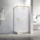 Душевой уголок Veconi Rovigo RV-27G, 1000x900x1900, золото брашинг, прозрачное стекло