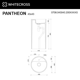 Напольная раковина WHITECROSS Pantheon 0708.043043.2XXXXS 43 см RAL мат