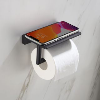 Держатель для туалетной бумаги Timo Selene с полкой для телефона чёрный 13043/03