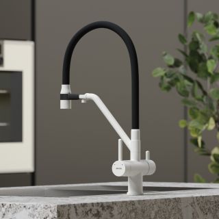 Смеситель для кухни Sancos Dora SC4003GR белый гранит