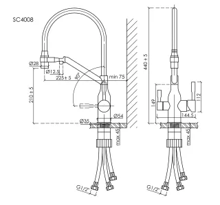 Смеситель для кухни Sancos Orta SC4008BG брашированное золото