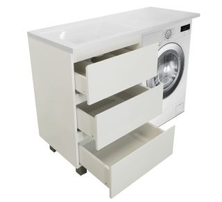 Напольная тумба с раковиной Эстет Dallas Luxe ФР-00002922 Л 140см три ящика белый