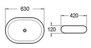 Раковина накладная SantiLine SL-1035 63см белый