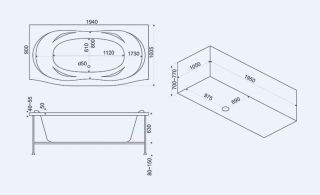 Панель фронтальная для ванны Bas Фиеста 195