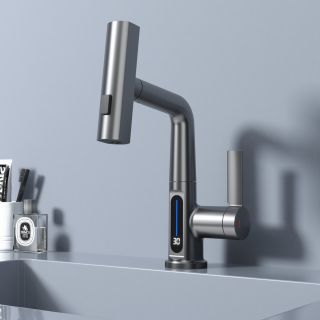 Смеситель для раковины Black&White Sky Day 3027GM оружейная сталь