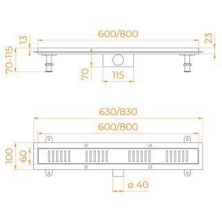 Душевой лоток RGW SDR-34B 64213480-04 80см чёрный