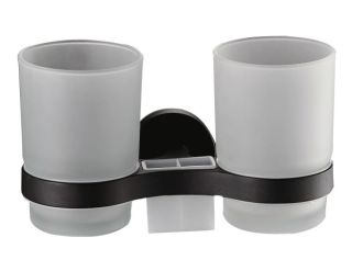 Стакан для ванной комнаты Haiba HB8708 двойной чёрный матовый