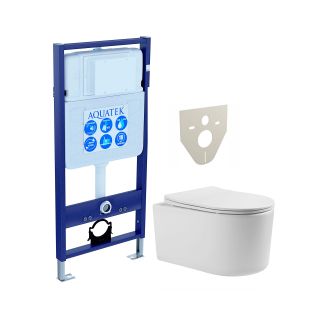 Комплект унитаза с инсталляцией Aquatek Set Aquatek Мия инсталляция Standard INS-0000012 унитаз Мия AQ2004-00 с тонким сиденьем soft-close