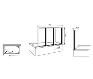 Шторка на ванну Ravak Supernova VS3 100 795P0U00Z1 Transparent профиль сатин