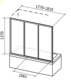Шторка на ванну Ravak Supernova AVDP3-180 40VY0102Z1 Transparent профиль белый