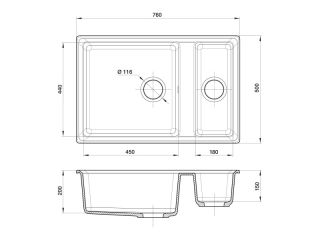 Мойка кухонная GranFest Топаз Level LV-760 K топ
