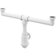 Сифон для двойной мойки AlcaPlast с накидными гайками 6/4" без штуцера A448-DN50/40